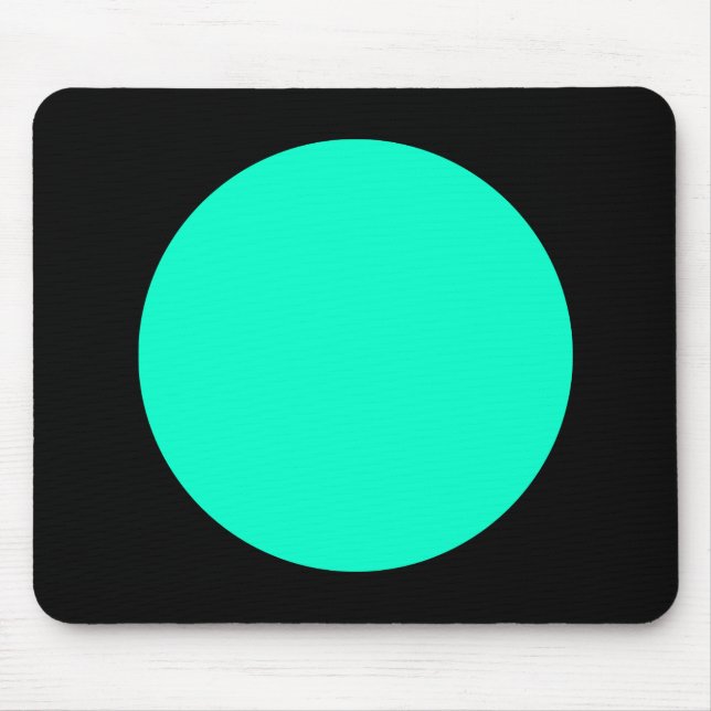 Tapis De Souris Cercle - Turquoise et Noir (Devant)