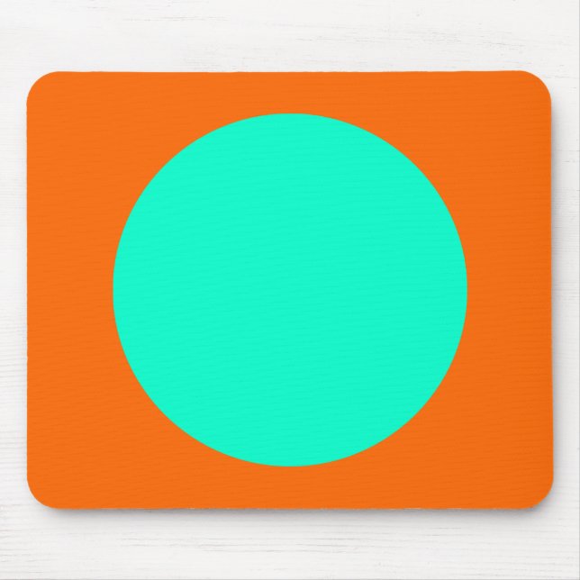 Tapis De Souris Cercle - Turquoise et orange (Devant)