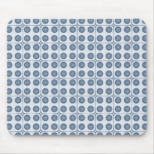 Tapis De Souris Cercles de charme rétro Mousepad, bleu marine