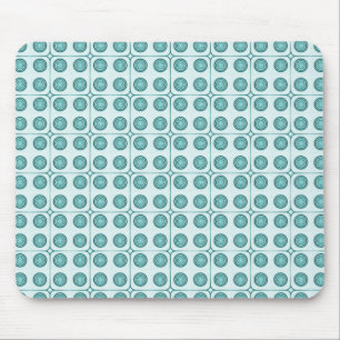 Tapis De Souris Cercles de charme rétro Mousepad, Turquoise