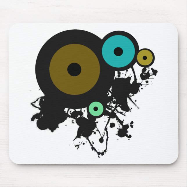 Tapis De Souris Cercles de couleur ! Conception graphique unique ! (Devant)