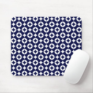 Tapis De Souris Cercles d'interverrouillage bleu rétro Shippo géom