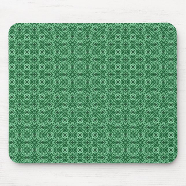 Tapis De Souris Cercles Élégants Vert Forêt Mousepad (Devant)