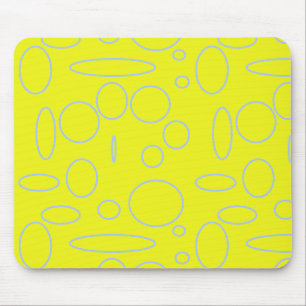 Tapis De Souris Cercles et boucles jaunes Mousepad