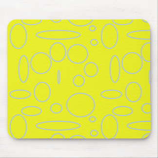 Tapis De Souris Cercles et boucles jaunes Mousepad