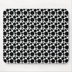 Tapis De Souris Cercles et points en 7 tailles : répétition noir e