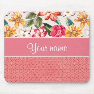 Tapis De Souris Cercles mignons de parties scintillantes de rose
