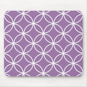 Tapis De Souris Cercles Mignons Motif Géométrique Lavande Violet