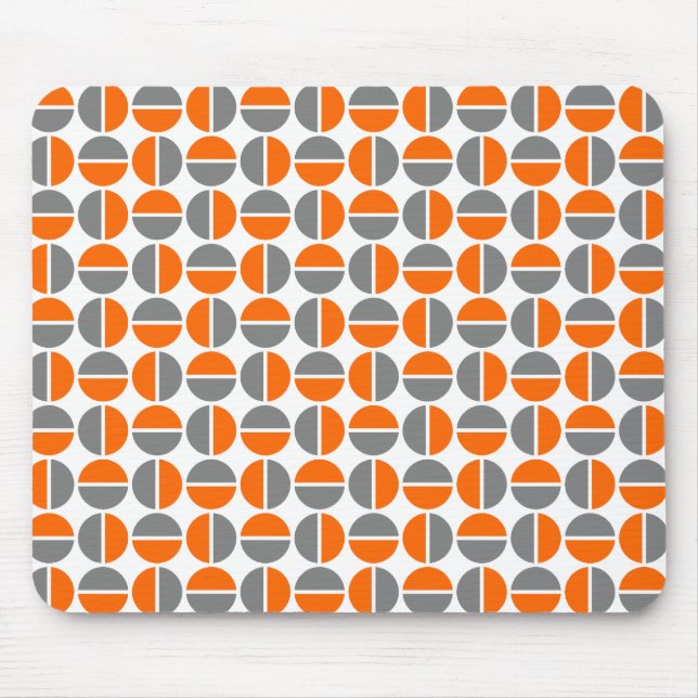 Tapis De Souris Cercles rotatifs - orange et gris (Devant)