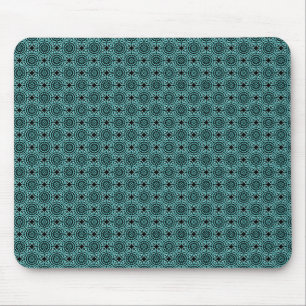 Tapis De Souris Cercles sombres Turquoises élégants Mousepad