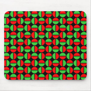Tapis De Souris Cercles tournants - rouge et vert sur noir