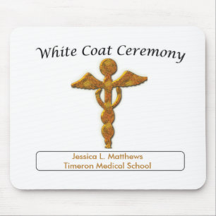 Tapis De Souris Cérémonie de la robe blanche Médicale or, Mousepad