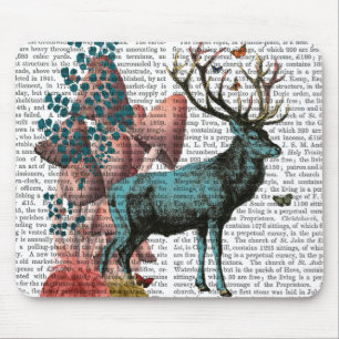 Tapis De Souris Cerfs communs de turquoise dans la forêt de