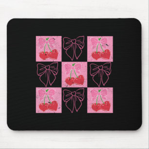 Tapis De Souris Cerise Coquette Bow Ribbon rose Valentine