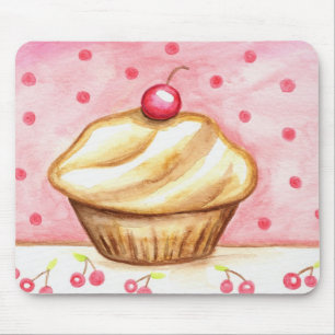 Tapis De Souris Cerise Cupcake Art Mousepad