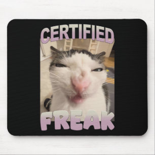 Tapis De Souris Certifié Freak Chat Mème Funny Humour animal