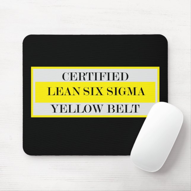 Tapis De Souris Certifié Lean Six Sigma Ceinture Jaune Mousepad (Avec souris)