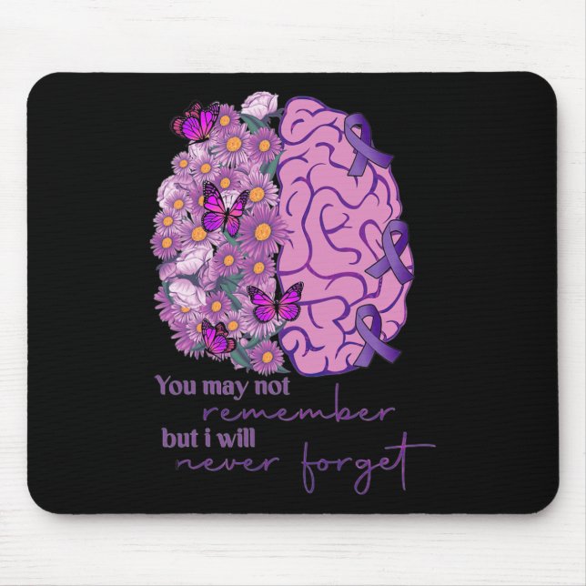 Tapis De Souris Cerveau Floral Ne Se Souvient Jamais Oublier Heime (Devant)