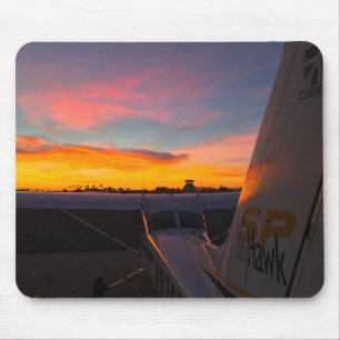 Tapis De Souris Cessna 172 au coucher du soleil