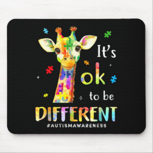 Tapis De Souris C'est être différent girafe mignon animal autisme