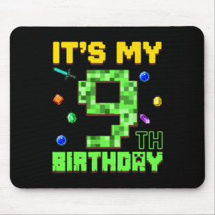 Tapis De Souris C'est mon 9e anniversaire garçon de 9 ans gamer pi