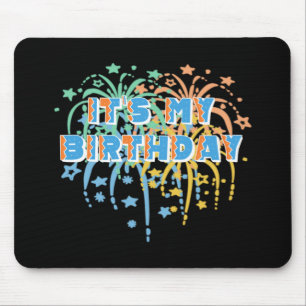 Tapis De Souris C'est mon joyeux anniversaire Unisex Fireworks col