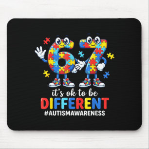 Tapis De Souris C'est Ok d'être différent 67 Six Sept Puzzle Autis