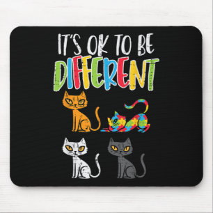 Tapis De Souris C'Est Ok D'Être Différent Cat Puzzle Cute Autism A