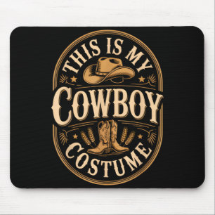 Tapis De Souris C'est un badge vintage de costume de cowboy bottes
