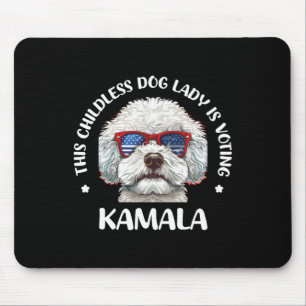 Tapis De Souris Cette Dame Chien Sans Enfant Vote Kamala-harris 20