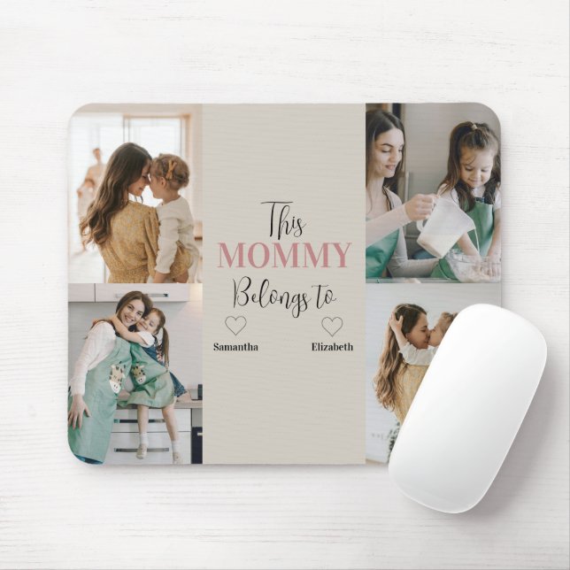 Tapis De Souris "Cette Maman Appartient À" Photo Personnalisée Mou (Avec souris)