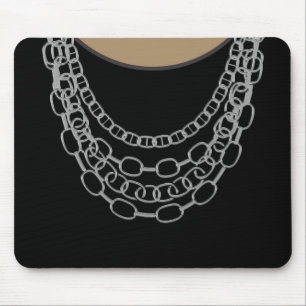 Tapis De Souris Chaînes en argent Danse hip hop noir Fête d'annive