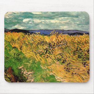 Tapis De Souris Champ de blé avec fleurs de cornouilles par Vincen