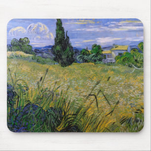 Tapis De Souris Champ de blé vert avec cyprès par Vincent van Gogh