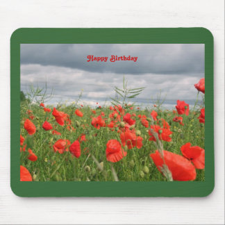 Tapis De Souris Champ de fleurs "Joyeux anniversaire" Mousepad
