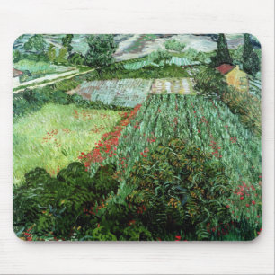 Tapis De Souris Champ de Vincent van Gogh   avec des pavots, 1889