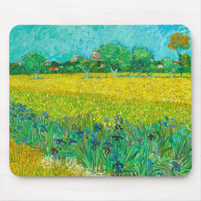 Tapis De Souris Champ Van Gogh avec Irises près d'Arles (Devant)