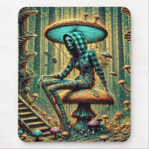 Tapis De Souris champignon cyberpunk squelette mousepad