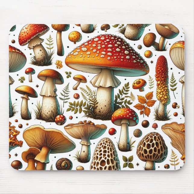 Tapis De Souris Champignons sauvages Whimsical (Devant)