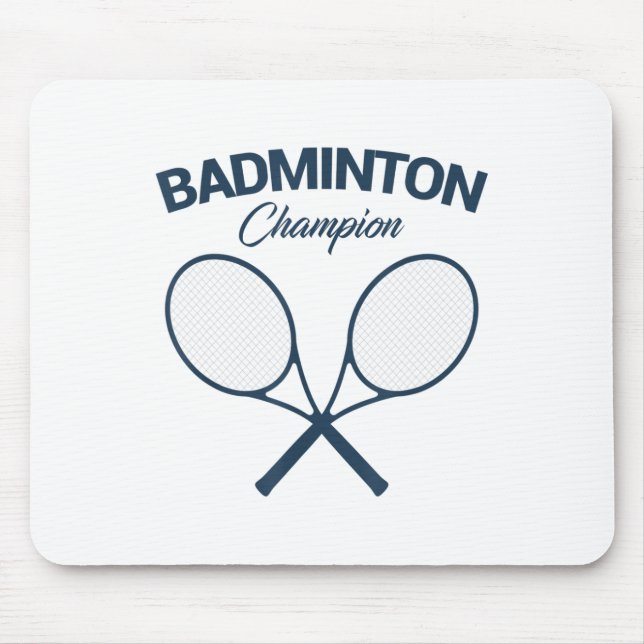 Tapis De Souris Champion de badminton I Raquette I Volant I Badmin (Devant)