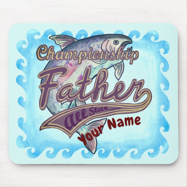 Tapis De Souris Champion Fishing Papa nom personnalisé (Devant)