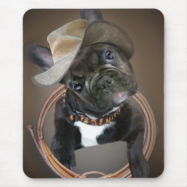 TAPIS DE SOURIS CHAMPION MOUSEPAD DE RODÉO DE BOULEDOGUE FRANÇAIS (Devant)