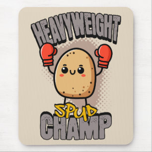 Tapis De Souris Championnat de boxe de pomme de terre poids lourd 