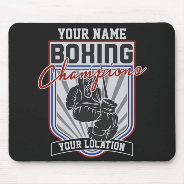 Tapis De Souris Champions de boxe personnalisés Boxer Fitness Gym (Devant)