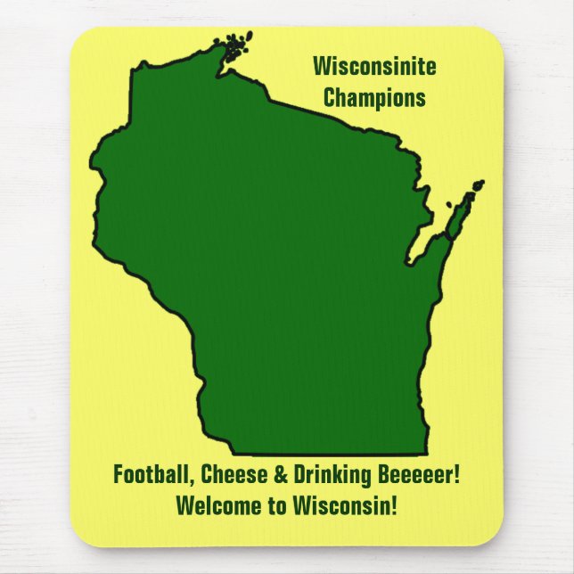 Tapis De Souris Champions du Wisconsinite Football, Fromage et Biè (Devant)