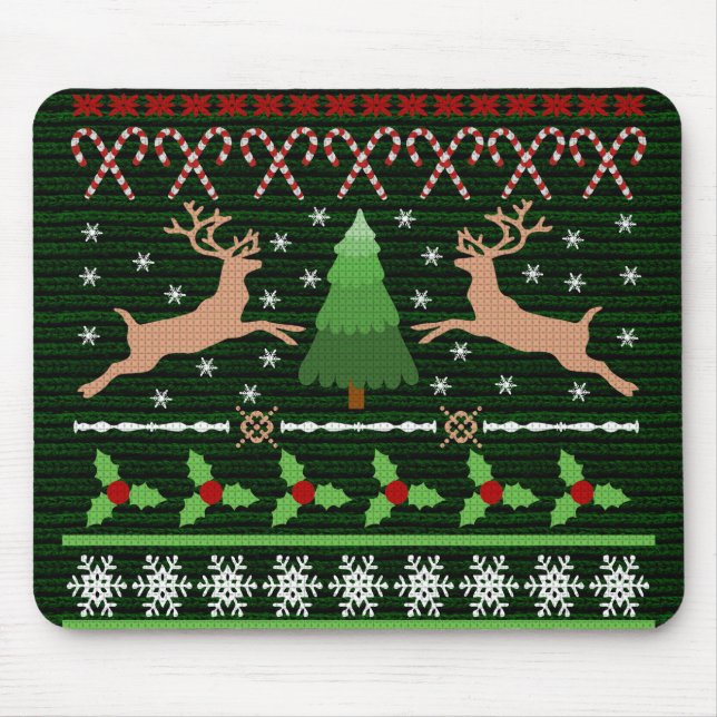 Tapis De Souris Chandail de Noël moche drôle (Devant)
