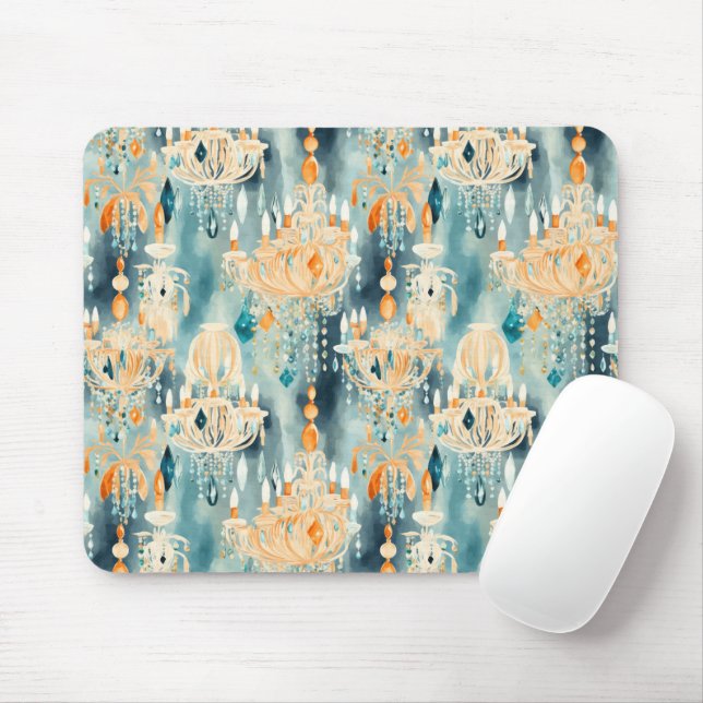 Tapis De Souris Chandeliers turquoises (Avec souris)