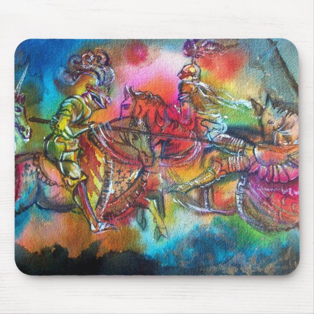 TAPIS DE SOURIS CHANSON DE ROLAND, COMBAT DES CHEVALIERS EN TOURNO (Devant)
