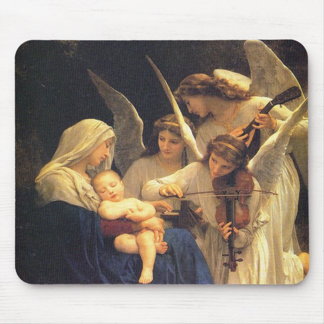 Tapis De Souris Chanson des anges, William-Adolphe Bouguereau (Devant)