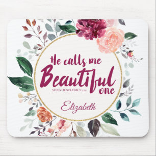 Tapis De Souris Chanson florale d'aquarelle des Écritures Salomon